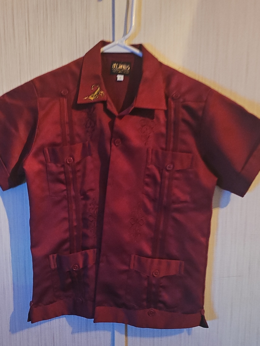 L.L. Bean Men's Short-Sleeve Shirt in Burgundy